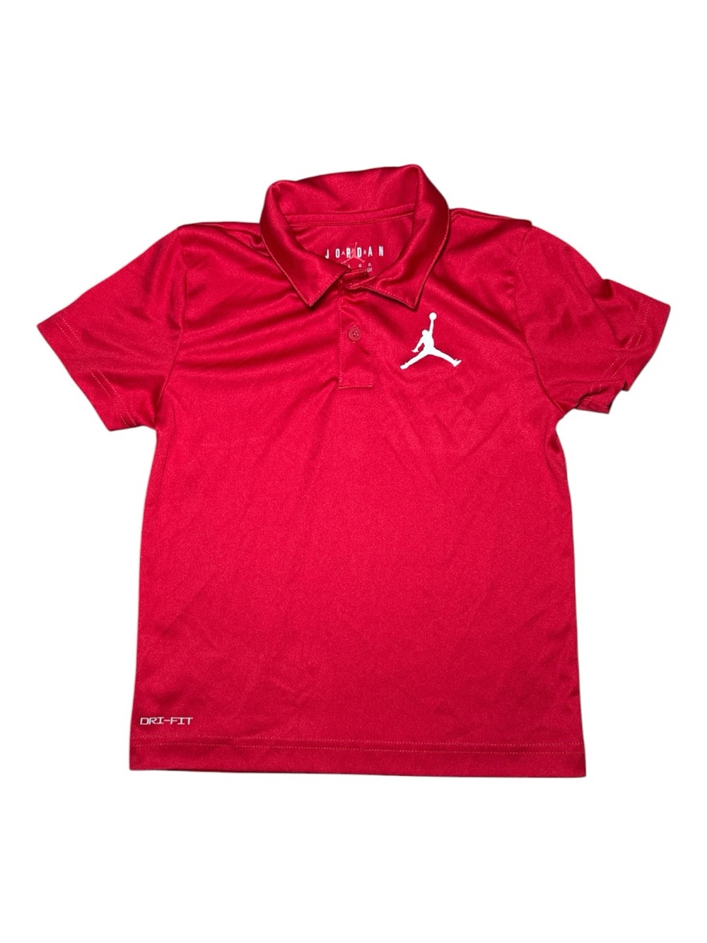 JORDAN Kids Red Dri Fit Polo Shirt Size 7